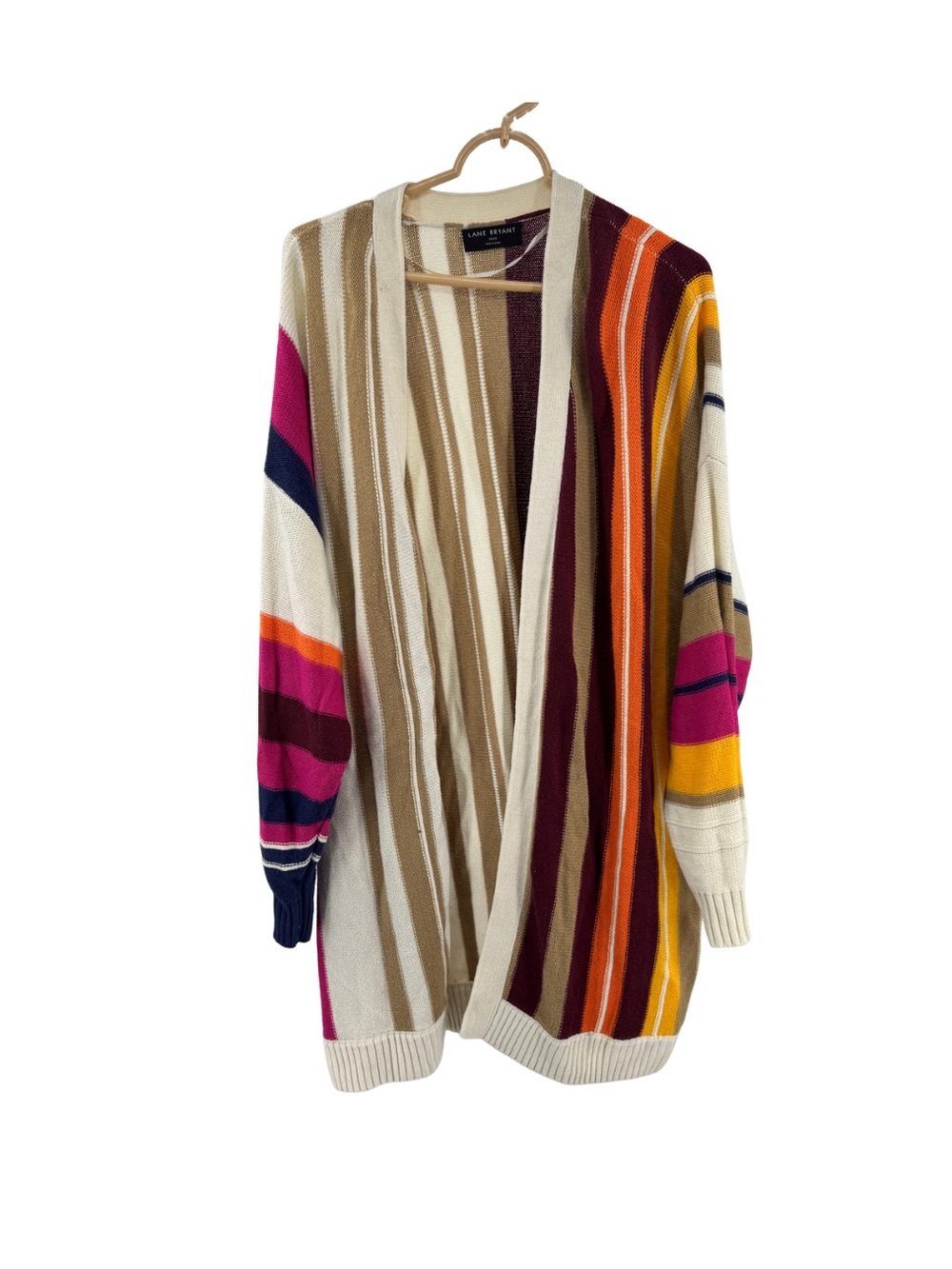 Lane Bryant Striped Multicolor Women's Sweater open front long cardigan 26/28
